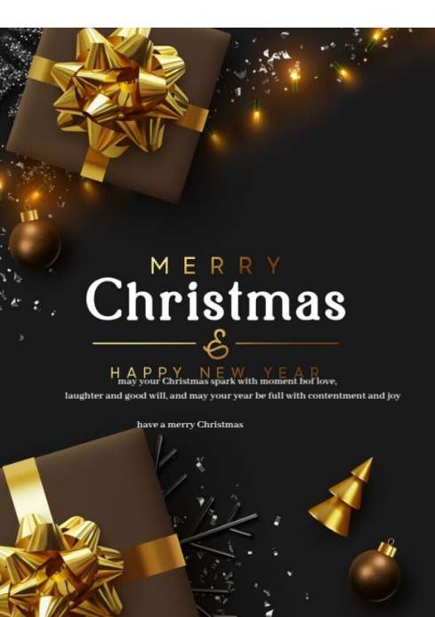 Black Christmas Celebration A4 Template | PosterMyWall
