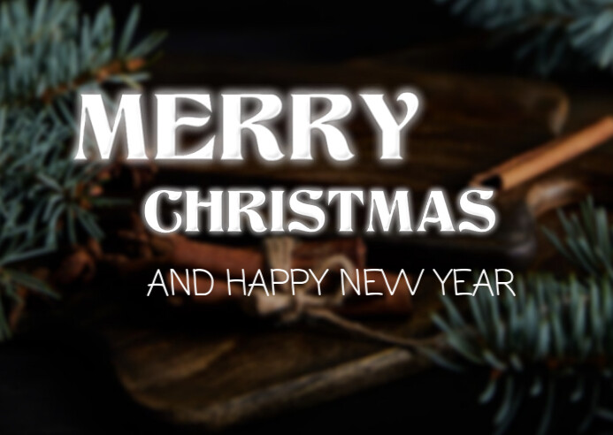 Copy of Black Joyful Merry Christmas And Happy New Postcard | PosterMyWall