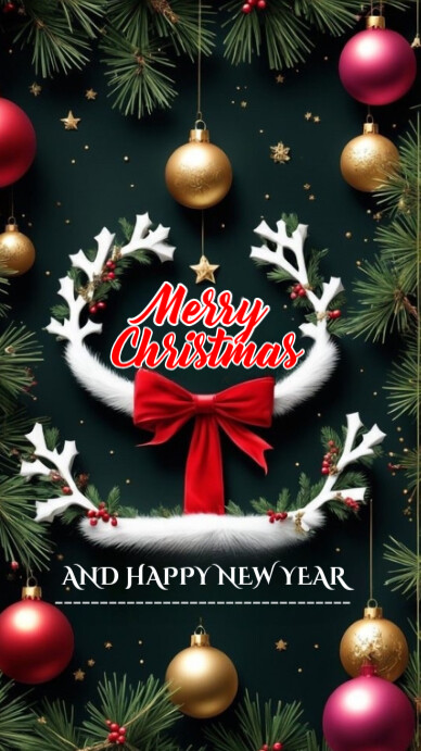 Black Joyful Merry Christmas And Happy New Year Instagram Story ...