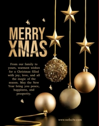 Black Joyful Merry Christmas And Happy New Year  Poster/wallboard template