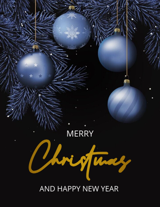 Copy of Black Joyful Merry Christmas And Happy New Year Flyer (us ...