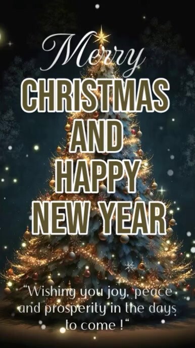 Copy of Black Joyful Merry Christmas And Happy New Year Instagram Reel ...