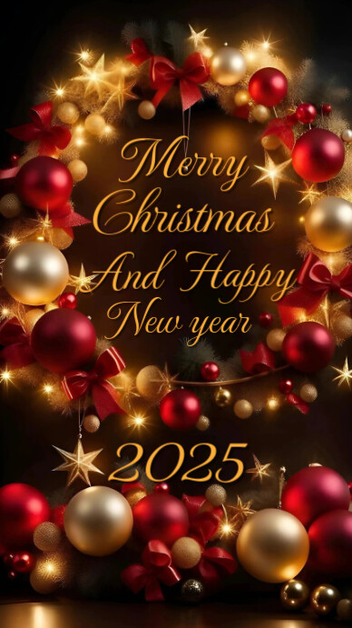 Plantilla de Black Joyful Merry Christmas And New Year 2025 Instagram ...