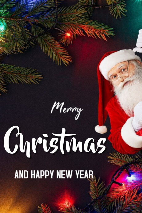 Copy of Black Joyful Merry Christmas And New Year Templates Online ...