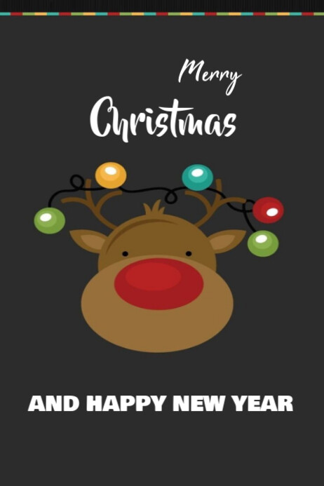 Plantilla de Black Joyful Merry Christmas And New Year Templates Online ...