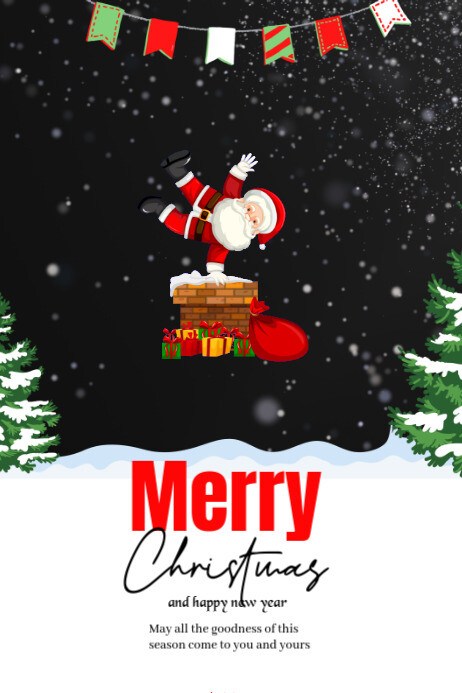 Copy of Black Joyful Merry Christmas Background Poster | PosterMyWall
