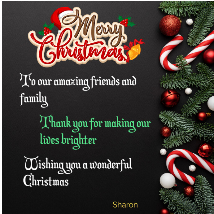 Copy of Black Joyful Merry Christmas Instagram Post | PosterMyWall