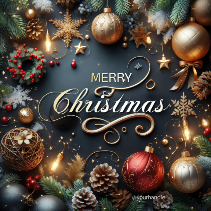 Copy of Black Joyful Merry Christmas Instagram Post | PosterMyWall
