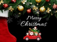 Black Joyful Merry Christmas Video Yard Sign Tuinbord template
