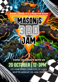 Nero Monster Truck Party A6 Template