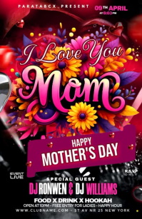 Black Joyful Mother's Day Event Half Page Wide Video ความกว้างแบบครึ่งหน้า template