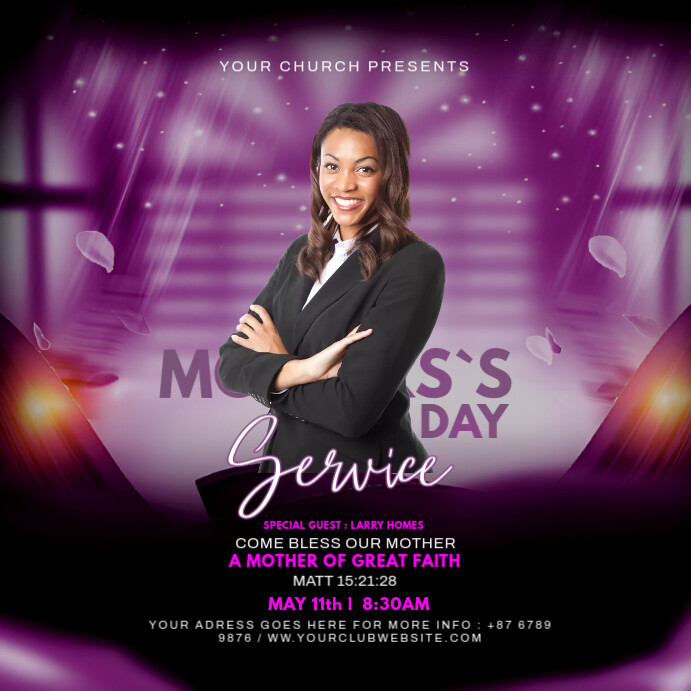Black Joyful Mothers Day Church Instagram Post Template | PosterMyWall