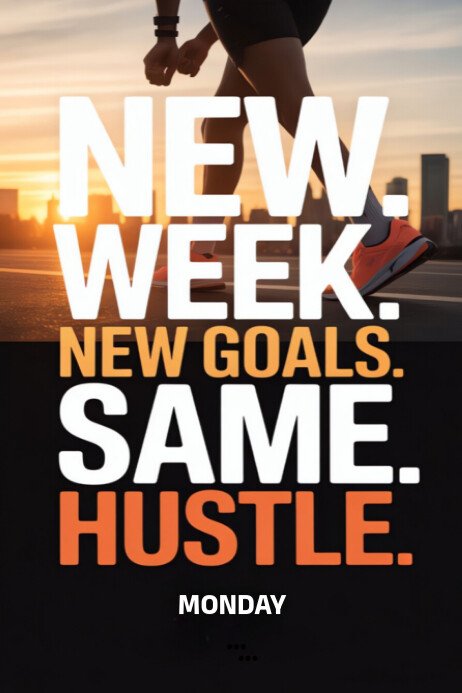 Copy of Black Joyful Motivation Monday Fitness Poster New Week New Goal ...