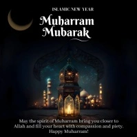 Black Joyful Muharram Mubarak  Square (1:1) template