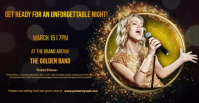 Gold Sparkle Concert Night Music Event Ad Facebook Event Cover template