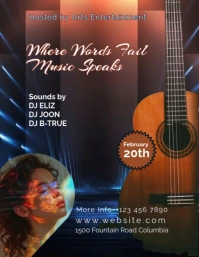 Black Joyful Music  Flyer (us Letter) template