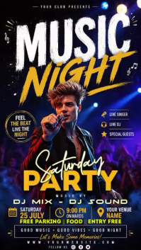 Schwarz Music Night Event Digitalt display Template
