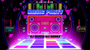 Black Joyful Music Night Party Video Digital Display (16:9) template
