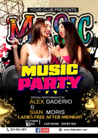Black Joyful Music Party A6 Video template