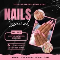 Black Joyful Nail Salon Instagram Post template