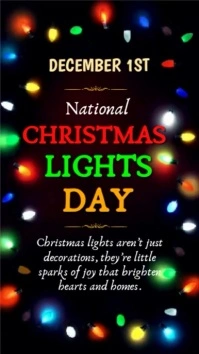 Black Joyful National Christmas Lights Day  Instagram Story template