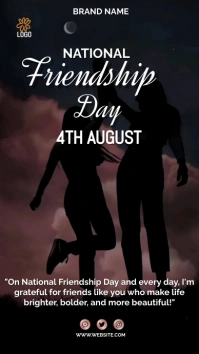 Black Joyful National Friendship Day  Digital template