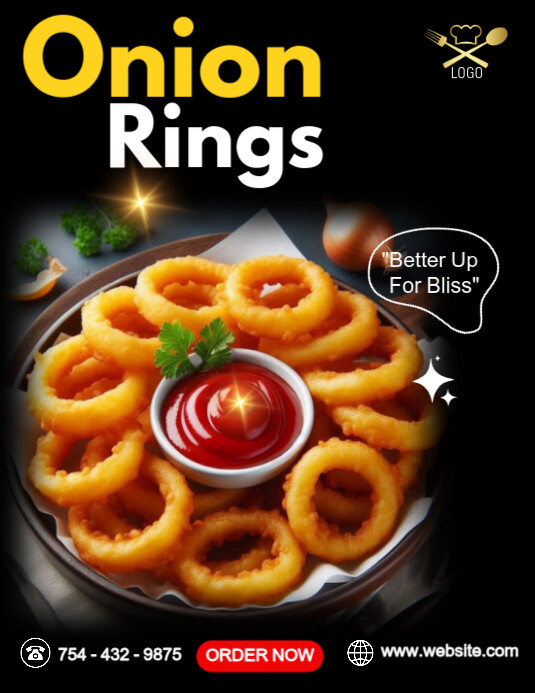 Black Joyful National Onion Ring Day  Flyer (us Letter) template
