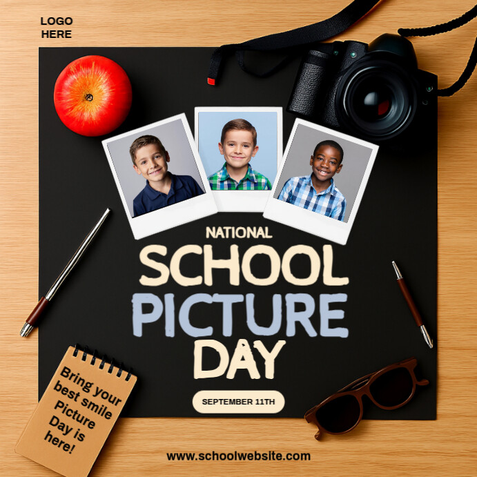 Plantilla de Black Joyful National School Picture Day Instagram Post ...