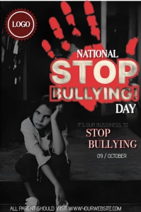 Black Joyful National Stop Bullying Day Flyer  Pinterest Graphic template