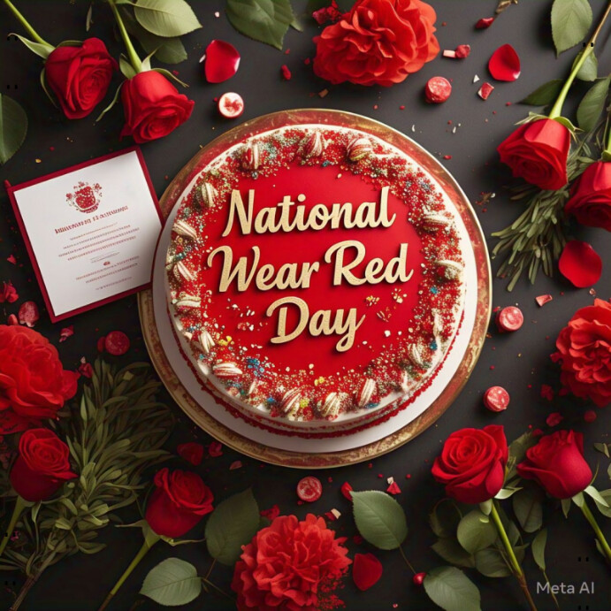 Black Joyful National Wear Red Day Instagram Post Template | PosterMyWall
