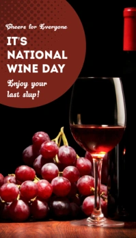 Black Joyful National Wine Day Business Card Visitkort template