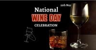 Black Joyful National Wine Day Facebook Share template