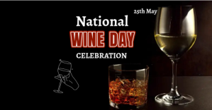 Black Joyful National Wine Day Facebook Share template