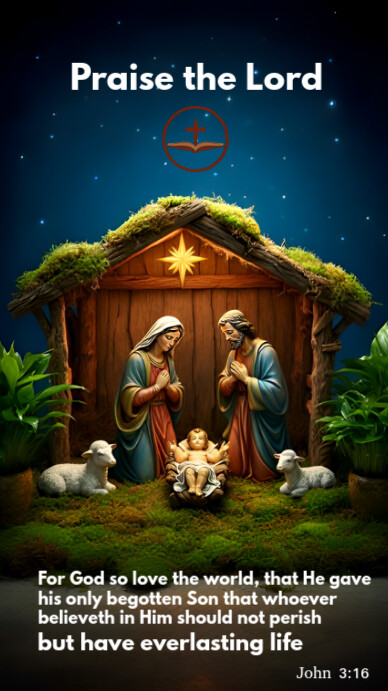 Black Joyful Nativity Of Jesus Christ Template Instagram Story ...