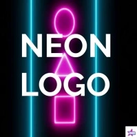 Black Joyful Neon Logo template