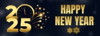Black Joyful New,happy New Year Facebook Cover Photo template