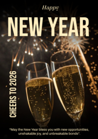 Black Joyful New Year  A4 template