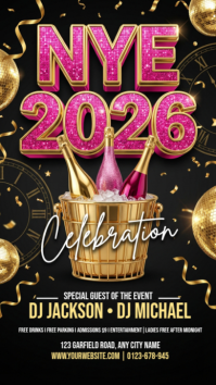 Black Joyful New Year Eve Instagram Story Instagram Story template