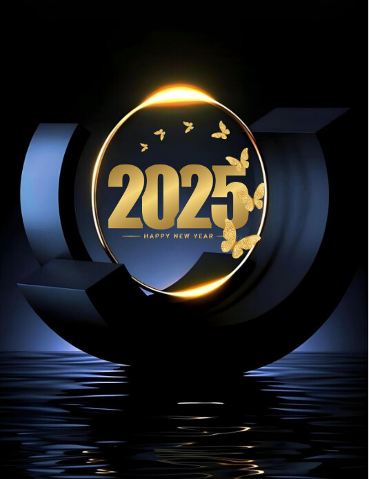 Copy of Black Joyful New Year Flyer (us Letter) | PosterMyWall