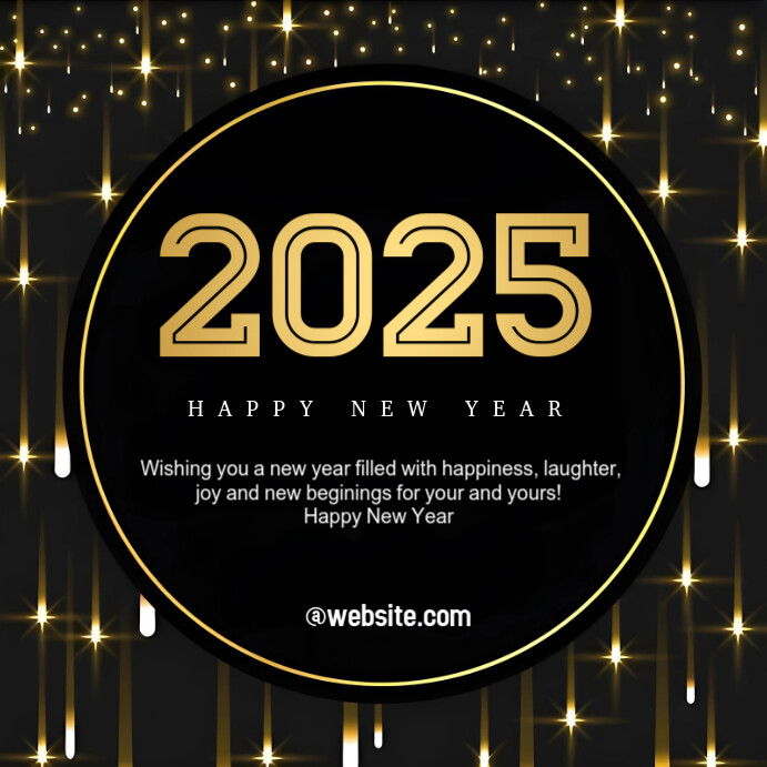 Copy of Black Joyful New Year Greeting Card Instagram Post | PosterMyWall