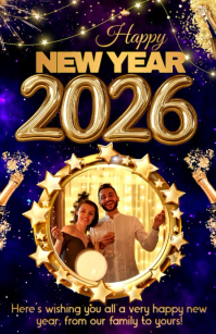 Black Joyful New Year Half Page Wide Isigamu Sekhasi Ububanzi template