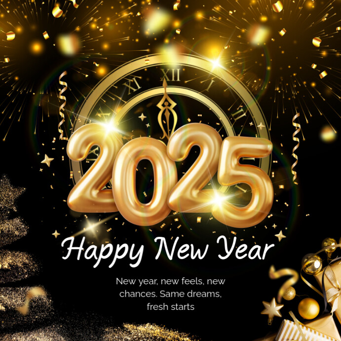 Copy of Black Joyful New Year Instagram Post | PosterMyWall