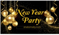 Black Joyful New Year Party  Tag template