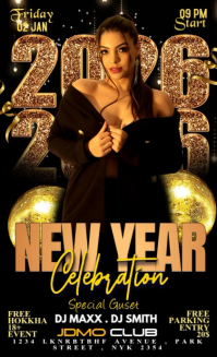 Black Joyful New Year Party Us Legal 美国正规 template