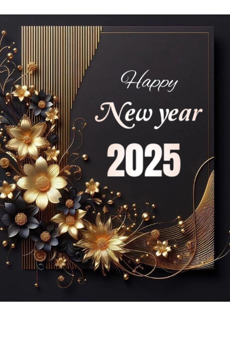Black Joyful New Year Poster Template | PosterMyWall