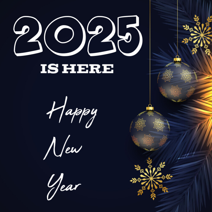 Plantilla de Black Joyful New Year Realistic Design Instagram Post ...