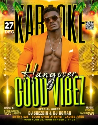 Black Joyful Night Club Karaoke Hangover Party Flyer Poster/wallboard template
