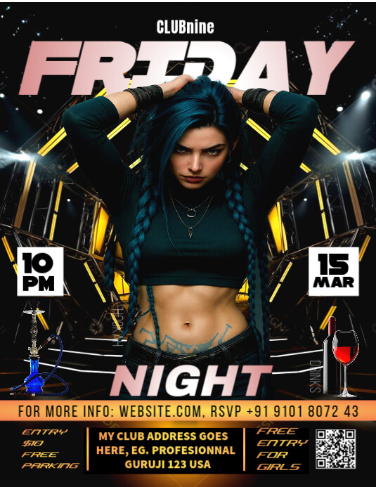 Black Joyful Night Flyer (us Letter) template