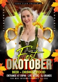 Black Joyful Okotober Fest Flyer A3 template