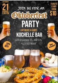 Black Joyful Oktoberfest Day  A4 template